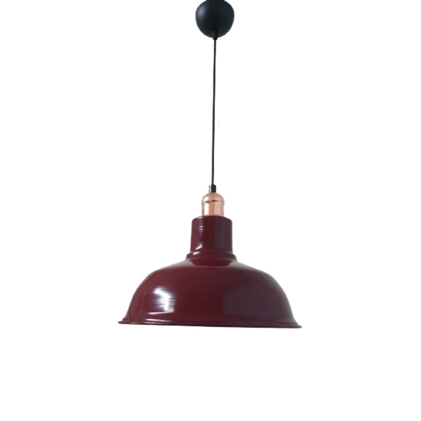 Retro Metal Bordo Bakır Duylu Dekoratif Ruktik Tekli Sarkıt Kafe (537176823) ürün görseli 1