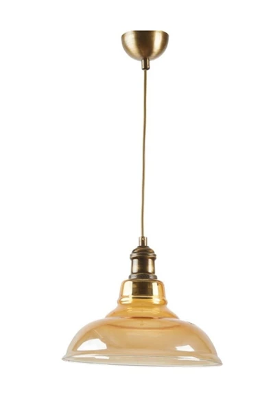 Dylight Retro Eskitme Rustik Dekoratif Bal Camlı Sarkıt Avize Çap:28 cm ürün görseli 1