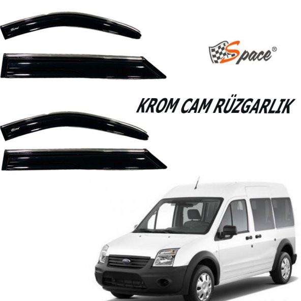 Krom cam rüzgarlığı 1.2mm Ford Connect 2008-2014 2li / CARU463 ürün görseli 1