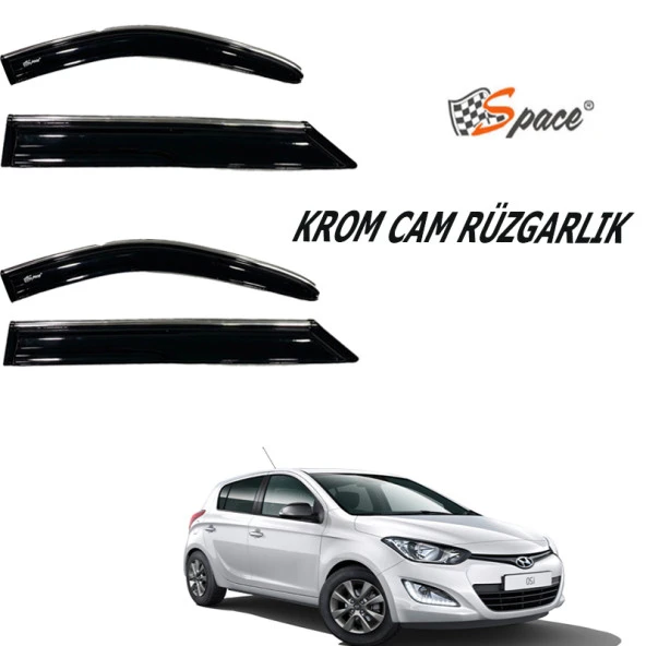 Krom cam rüzgarlığı 1,2mm Hyundai i20 2014 4'lü / CARU437 ürün görseli 1