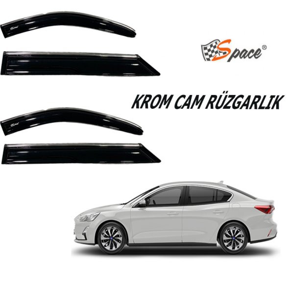 Krom cam rüzgarlığı Ford Focus 2019-2021/ CARU419 ürün görseli 1