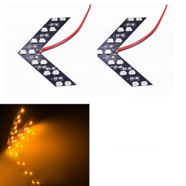 Led ayna gündüz ledi amber renk 14 led / LAAM318 ürün görseli 1