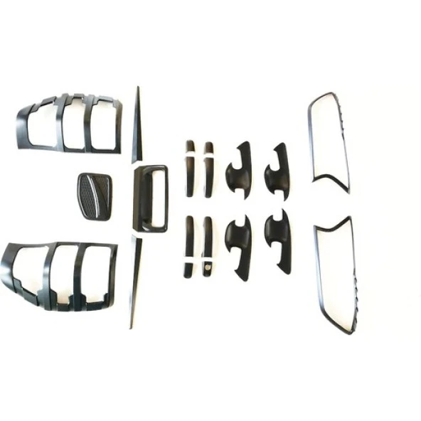 Autokit Ford Ranger Mat Siyah Dış Kaplama Full Set (2016+) ürün görseli 1