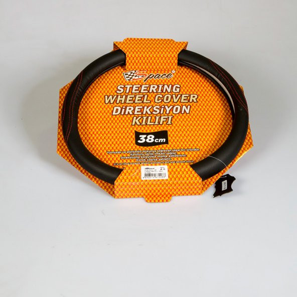 Space Direksiyon Kılıfı 38 cm Siyah/Kırmızı Dikişli / DIKI371-SK ürün görseli 1