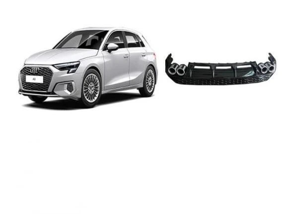 Audi A3 Sedan 2021+ Çift Egzoz Difüzör ürün görseli 1