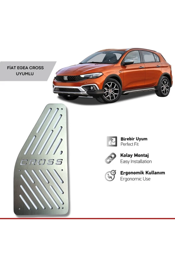 Fiat Egea Cross  Uyumlu Ayak Dinlendirme Pedalı Krom Ayak Dayama Pedalı 2021 2023 Arası ürün görseli 1