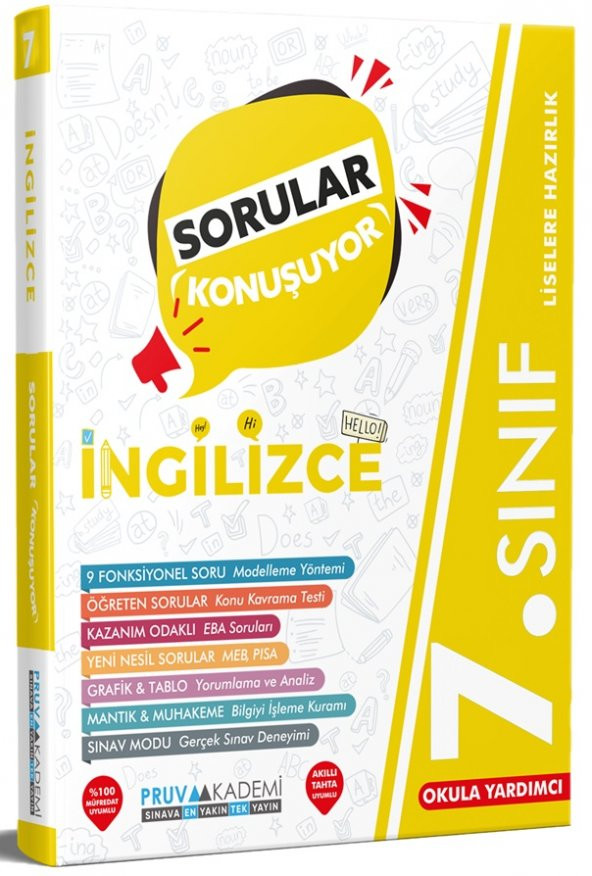 Pruva Akademi 7. Sınıf İngilizce Sorular Konuşuyor 2023 ürün görseli 1