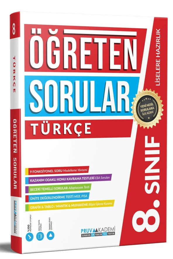 Pruva Akademi 8. Sınıf Türkçe Öğreten Sorular 2023 ürün görseli 1