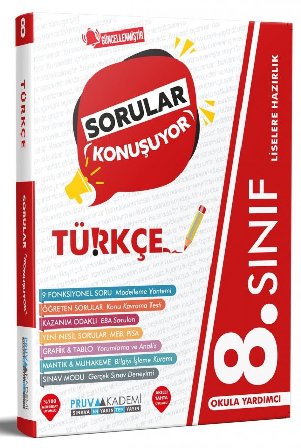 Pruva Akademi 8. Sınıf Lgs Türkçe Sorular Konuşuyor Bankası 2023 ürün görseli 1