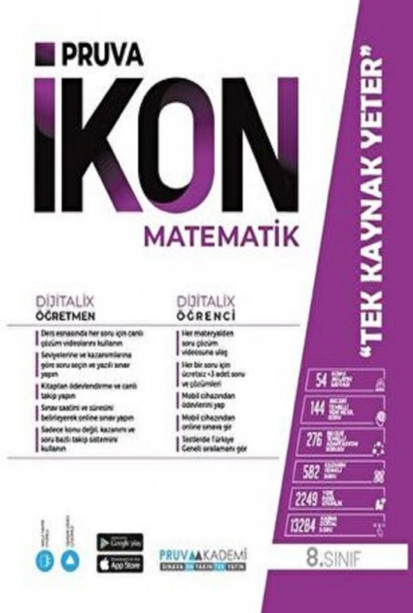 Pruva Akademi 8. Sınıf Matematik İkon Akıllı Defter 2023 ürün görseli 1