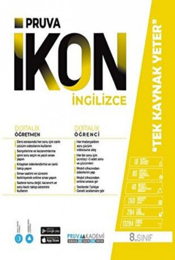 Pruva Akademi 8. Sınıf İngilizce İkon Akıllı Defter 2023 ürün görseli 1
