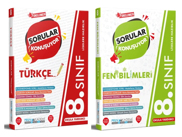 Pruva Akademi 8. Sınıf Türkçe Fen Bilimleri Sorular Konuşuyor Bankası Seti ürün görseli 1