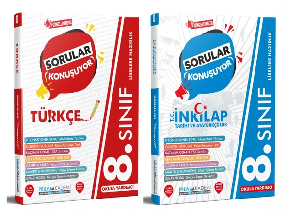 Pruva Akademi 8. Sınıf Türkçe + İnkılap Sorular Konuşuyor Seti 2 Kitap ürün görseli 1