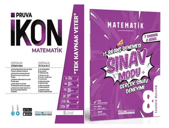 Pruva Akademi 8. Sınıf Matematik Defter + Deneme Seti Seti 2 Kitap ürün görseli 1