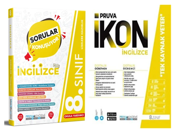 Pruva Akademi 8. Sınıf İngilizce Soru + Defter Seti 2 Kitap ürün görseli 1