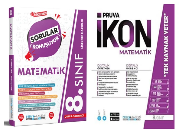 Pruva Akademi 8. Sınıf Matematik Soru + Defter Seti 2 Kitap ürün görseli 1