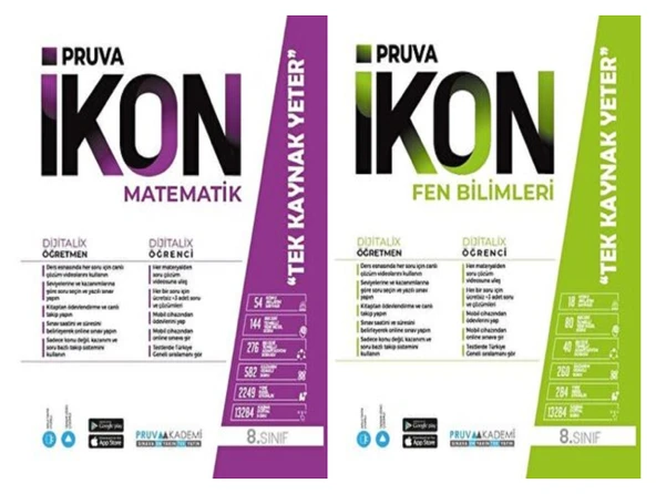 Pruva Akademi 8. Sınıf Matematik + Fen Bilimleri Defter Seti 2 Kitap ürün görseli 1