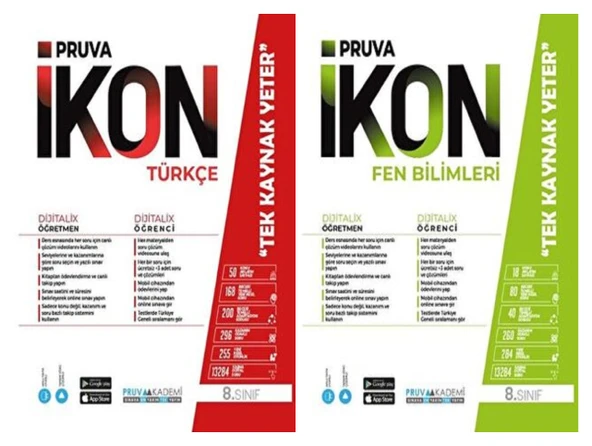 Pruva Akademi 8. Sınıf Türkçe + Fen Bilimleri Defter Seti 2 Kitap ürün görseli 1