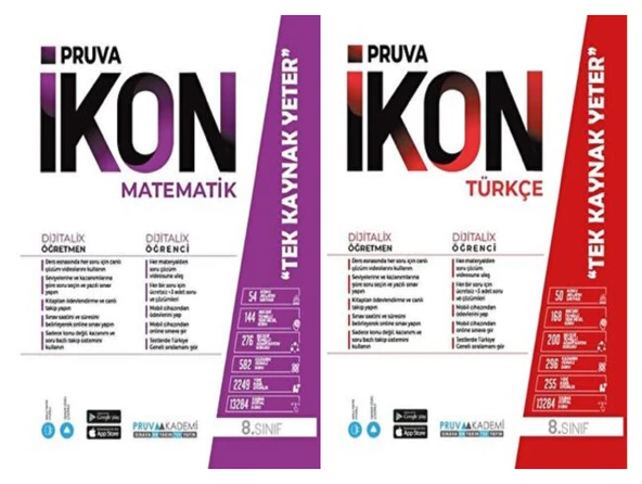 Pruva Akademi 8. Sınıf Matematik + Türkçe Defter Seti 2 Kitap ürün görseli 1