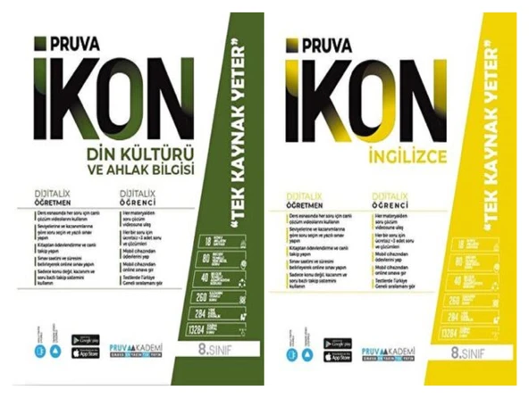 Pruva Akademi 8. Sınıf Din Kültürü + İngilizce Defter Seti 2 Kitap ürün görseli 1