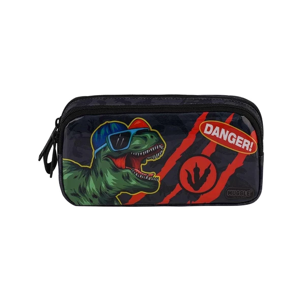 Muggle Danger Dino Kalem Çantası İki Bölmeli Kalemlik ürün görseli 1