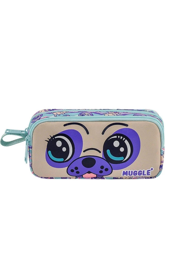 Muggle Kalem Çantası Dog Mor İki Bölmeli Kalemlik ürün görseli 1