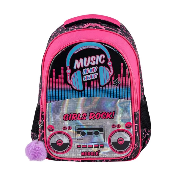 Muggle Okul Çantası Music Siyah İlkokul Sırt Çantası ürün görseli 1