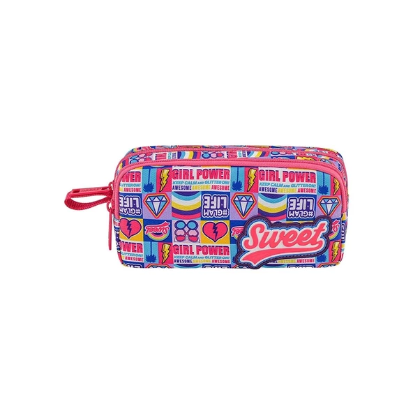 Muggle Kalem Çantası Sweet Pembe İki Bölmeli Kalemlik ürün görseli 1