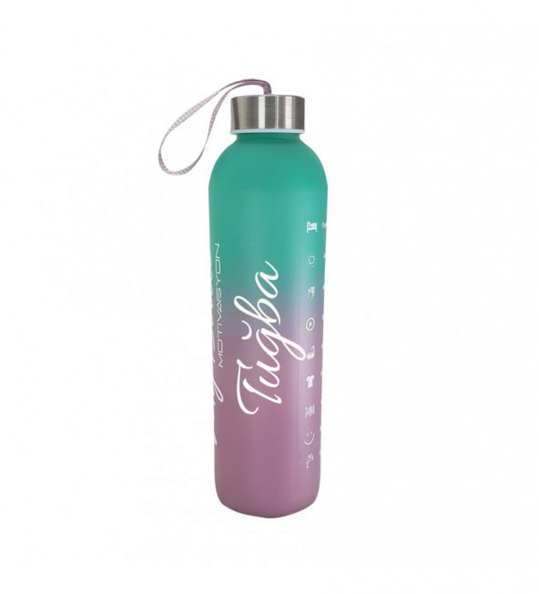 Kişiye Özel Renkli 750 ml Motivasyon Cam Su Matarası HK2709 ürün görseli 1