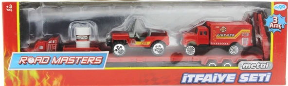 Die Cast Metal Tırlı ve Jeepli İtfaiye Seti ürün görseli 1