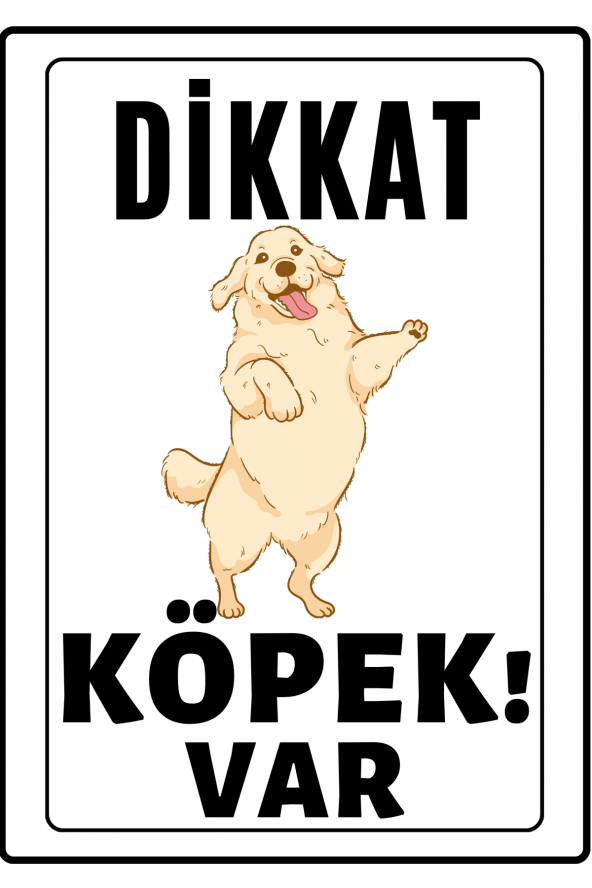 Emach Dizayn Dikkat Köpek Var Uyarı ikaz Levhası PVC Kaplama A4 Afacan ürün görseli 1