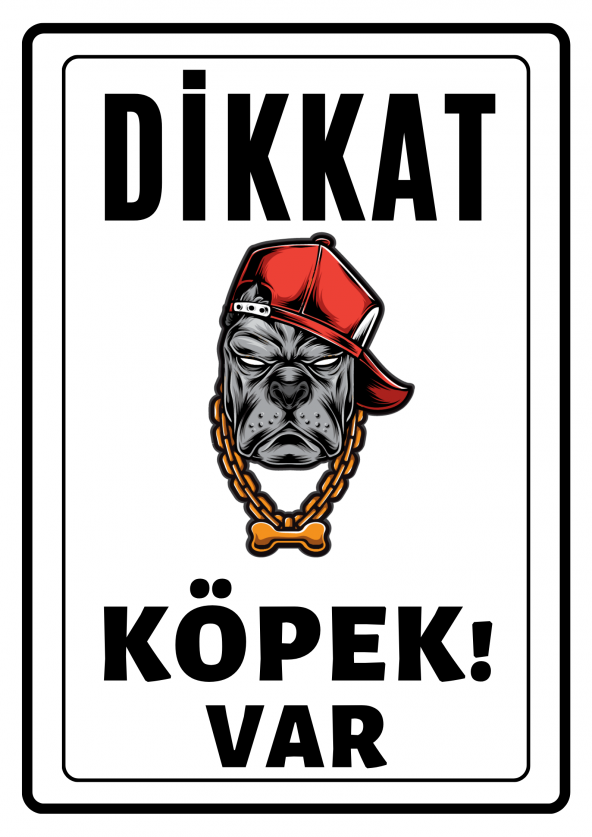 Emach Dizayn Dikkat Köpek Var Uyarı ikaz Levhası PVC Kaplama A4 Bad Dogs 4 ürün görseli 1