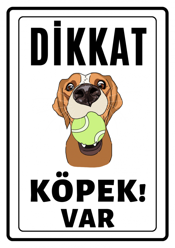 Emach Dizayn Dikkat Köpek Var Uyarı ikaz Levhası PVC Kaplama A4 Oyun Sever ürün görseli 1
