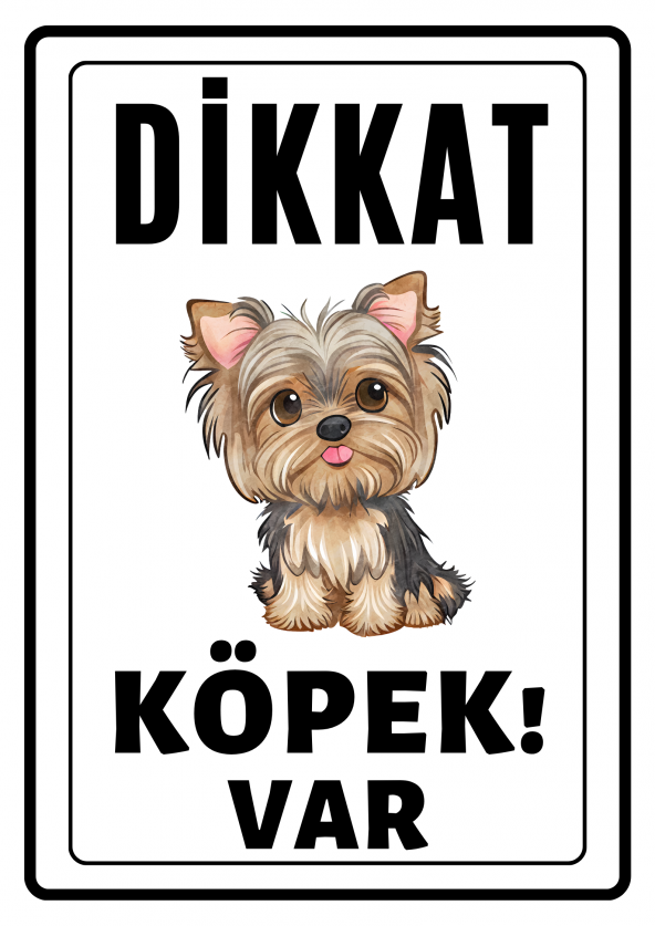 Emach Dizayn Dikkat Köpek Var Uyarı ikaz Levhası PVC Kaplama A4 Sweet Dogs ürün görseli 1