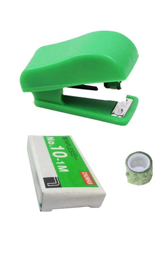 Emach Dizayn Mini Zımba Bant Zımba Teli 3lü Set Koyu Yeşil 3,8 cm ürün görseli 1