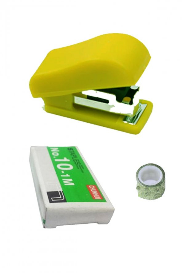 Emach Dizayn Mini Zımba Bant Zımba Teli 3lü Set Sarı 3,8 cm ürün görseli 1