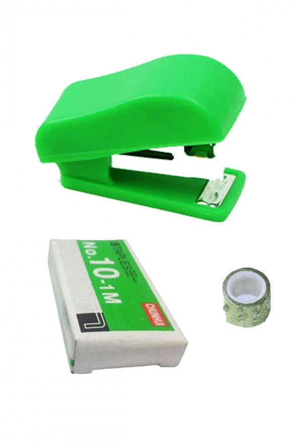 Emach Dizayn Mini Zımba Bant Zımba Teli 3lü Set Yeşil 3,8 cm ürün görseli 1