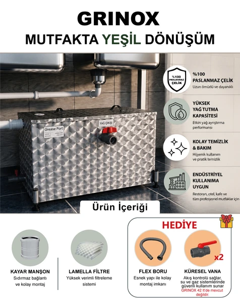 GRINOX 150 Lt Paslanmaz Yağ Ayırıcı Lamella Seperatör Teknolojisi - Resim 3