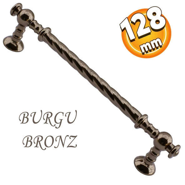 Burgu Mobilya Mutfak Dolabı Çekmece Dolap Kapak Kulpu Kulbu Bronz (128 MM-12.8 CM) Metal Kulpları ürün görseli 1