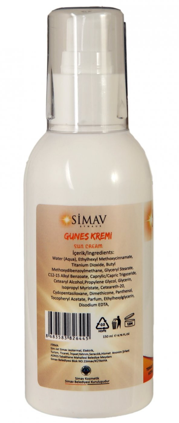 SİMAV Termal Sulu Güneş Kremi - 150 ml - Resim 3
