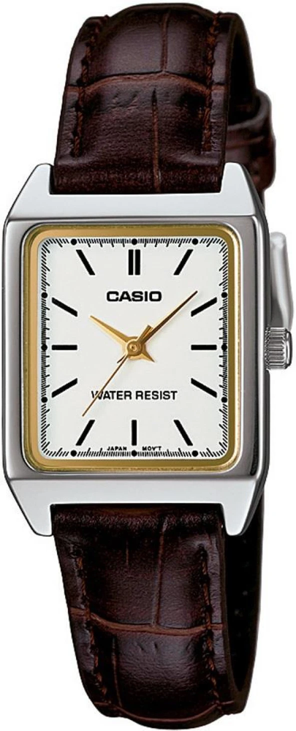 CASIO LTP-V007L-7E2UDF KARE DERİ KORDON KADIN KOL SAATİ ürün görseli 1
