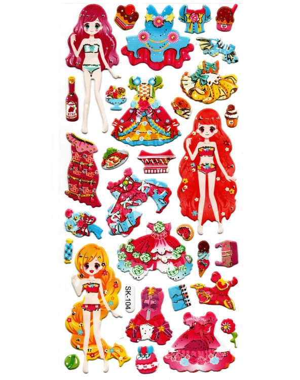 Sticker Kabartmalı Stiker Defter, Planlayıcı Etiket (sk104) 9x18 cm- Kız Giydirme ürün görseli 1