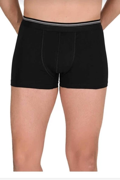 BERRAK 1097 ERKEK LİKRALI DÜZ BOXER TEKLİ  SİYAH 3XL ürün görseli 1