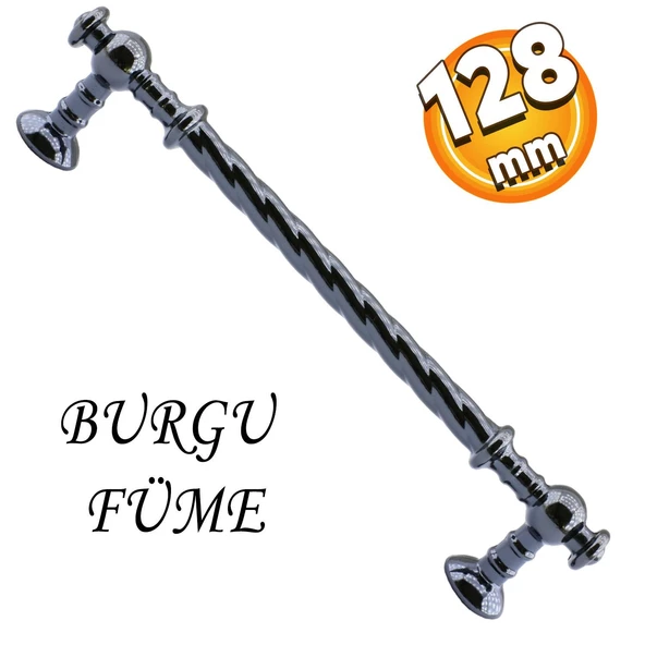 Burgu Mobilya Mutfak Dolabı Çekmece Dolap Kulpu Kulpları Kulbu Füme (128 MM-12.8 CM) Metal Kulp ürün görseli 1