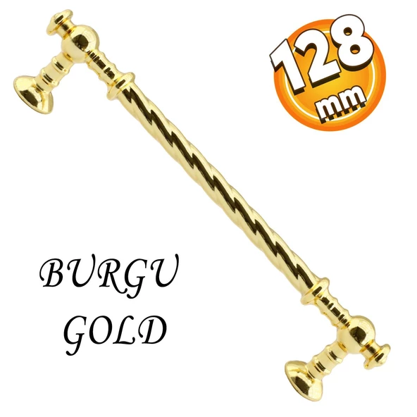 Burgu Mobilya Mutfak Dolabı Çekmece Dolap Kulpu Kulbu Altın Gold (128 MM-12.8 CM) Metal Kulpları ürün görseli 1