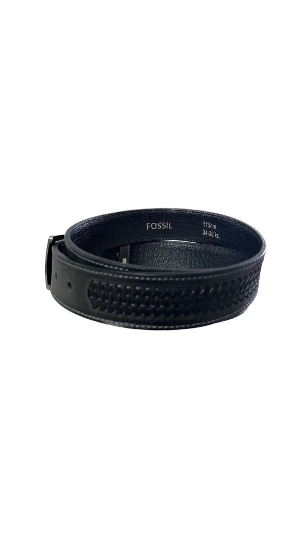 Fossil Gri desenli Hakiki deri Spor kemer 4CM-110CM ürün görseli 1