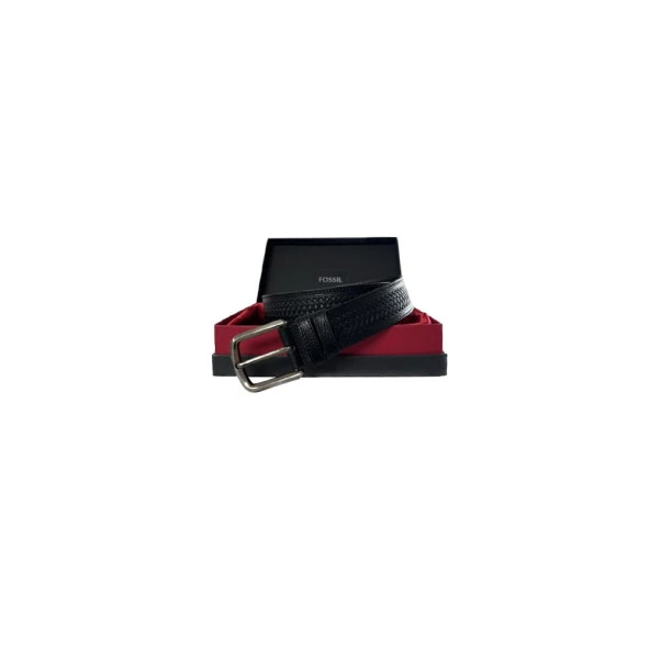 Fossil 4cm Siyah Hakiki Deri Spor Erkek Kemeri -105CM ürün görseli 1