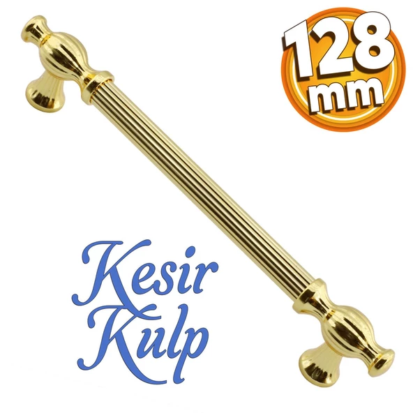 Kesir Mobilya Mutfak Dolabı Çekmece Dolap Kulpu Kulbu Gold Altın (128 MM-12.8 CM) Metal Kulpları ürün görseli 1