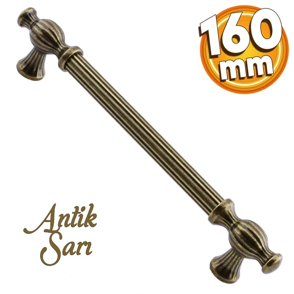 Kesir Eskitme Antik Sarı 160 mm Metal Mobilya Mutfak Çekmece Dolap Dolabı Kulpu Kulbu Kulpları ürün görseli 1