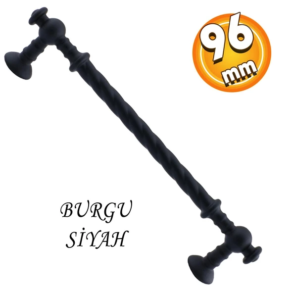 Burgu Mobilya Mutfak Dolabı Çekmece Dolap Kapak Kulpu Kulbu Mat Siyah (96 MM-9.6 CM) Metal Kulpları ürün görseli 1